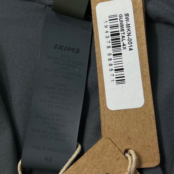 SKIMS Swim One Shoulder Monokini Gunmetal Womens 4X - Picture 10 of 12